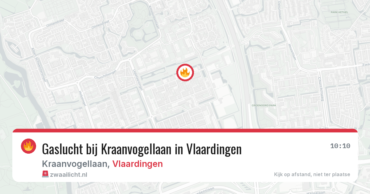 Gaslucht bij Kraanvogellaan in Vlaardingen — 12 jun 2026