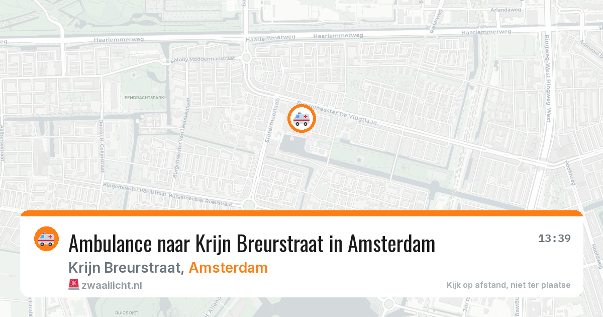 Ambulance naar Krijn Breurstraat in Amsterdam — 20 mei 2026