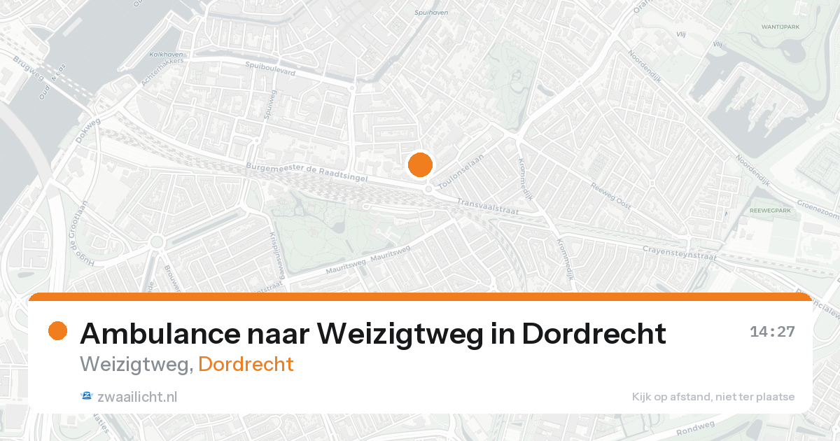 Ambulance naar Weizigtweg in Dordrecht — 16 aug 2026