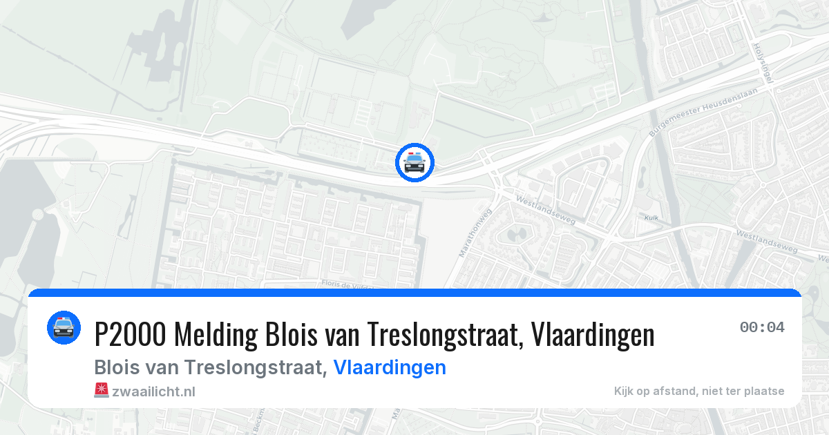 P2000 Melding Blois van Treslongstraat, Vlaardingen — 11 apr 2026