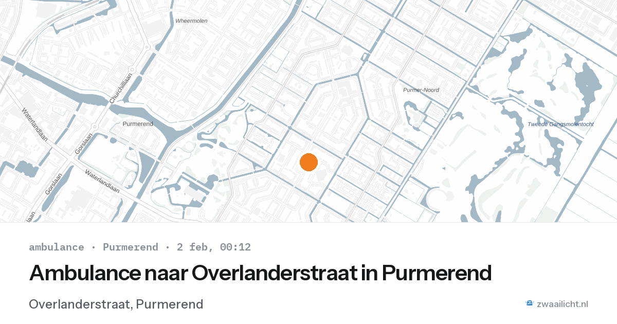 Ambulance naar Overlanderstraat in Purmerend — 1 feb 2026