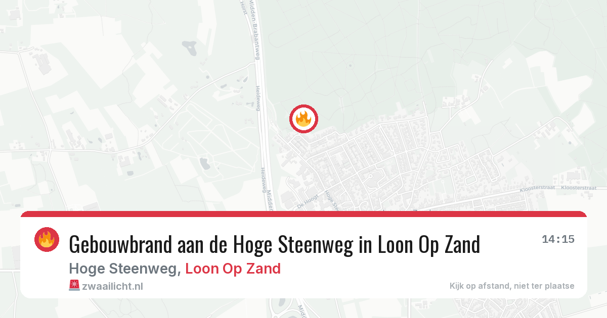Gebouwbrand aan de Hoge Steenweg in Loon Op Zand — 5 mei 2026