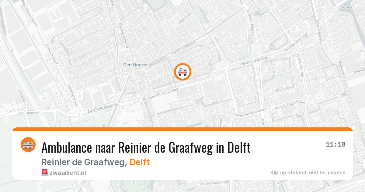 Ambulance naar Reinier de Graafweg in Delft — 25 mrt 2026