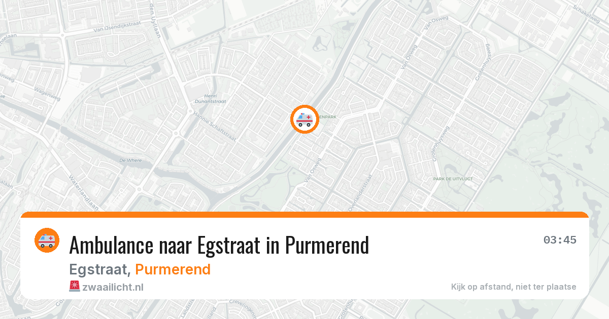 Ambulance naar Egstraat in Purmerend — 1 aug 2026