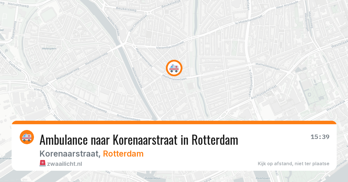 Ambulance naar Korenaarstraat in Rotterdam — 14 jun 2026