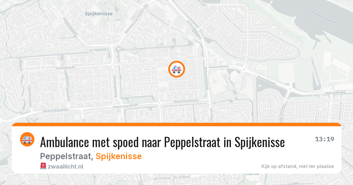 Ambulance met spoed naar Peppelstraat in Spijkenisse — 13 mei 2026