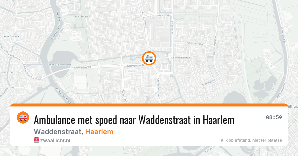 Ambulance met spoed naar Waddenstraat in Haarlem — 24 mrt 2026