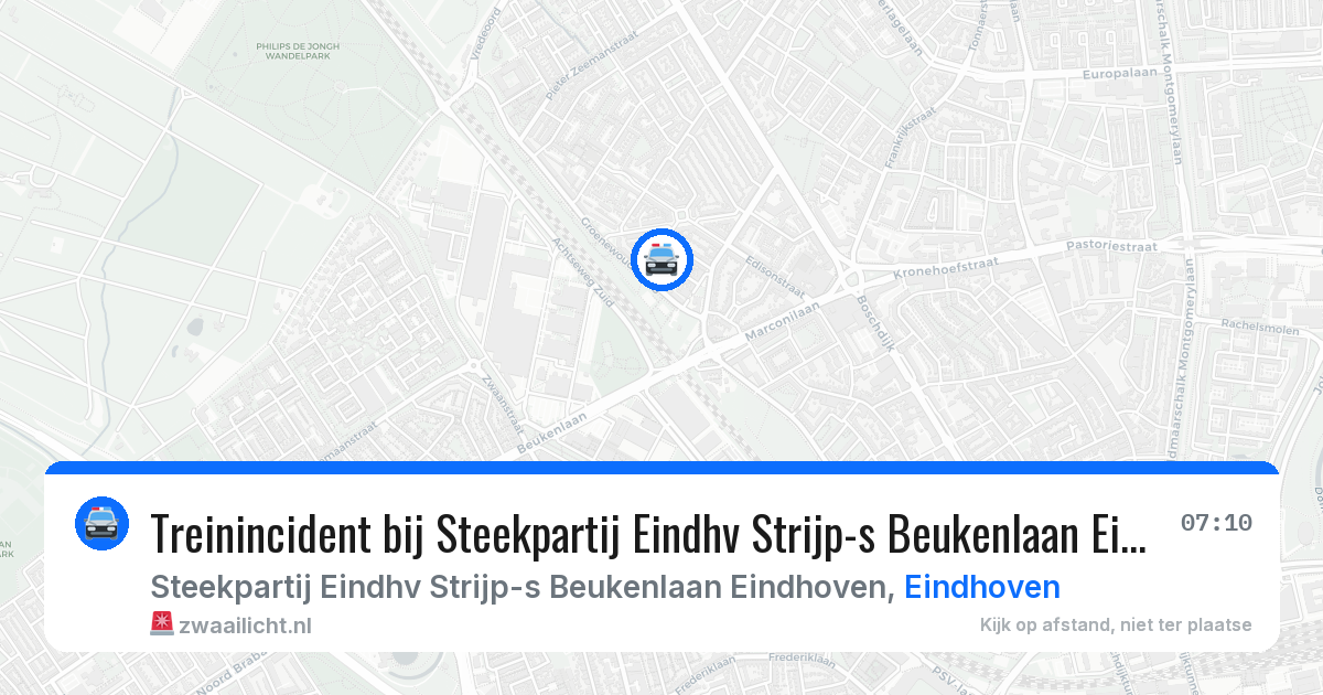 Treinincident bij Steekpartij Eindhv Strijp-s Beukenlaan Eindhoven in Eindhoven — 1 apr 2026