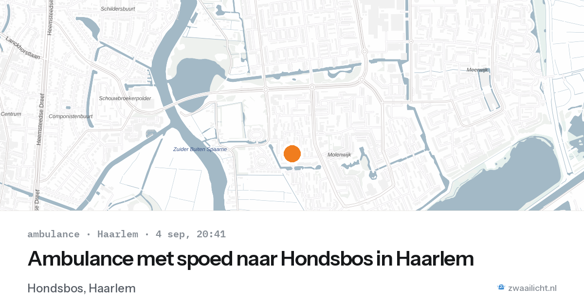 Ambulance met spoed naar Hondsbos in Haarlem — 4 sep 2026
