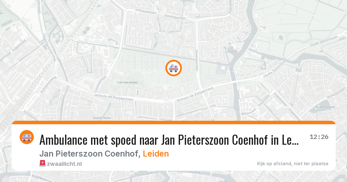 Ambulance met spoed naar Jan Pieterszoon Coenhof in Leiden — 27 jun 2026