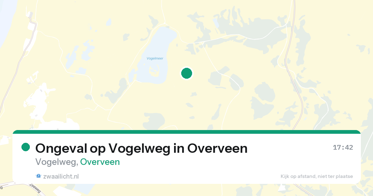Ongeval op Vogelweg in Overveen — 27 aug 2026