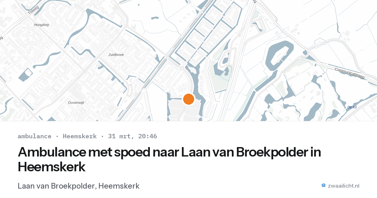 Ambulance met spoed naar Laan van Broekpolder in Heemskerk — 31 mrt 2026