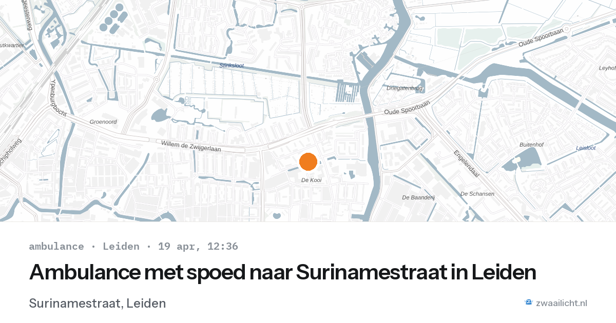 Ambulance met spoed naar Surinamestraat in Leiden — 19 apr 2026