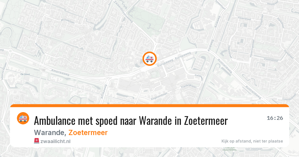 Ambulance met spoed naar Warande in Zoetermeer — 11 jul 2026