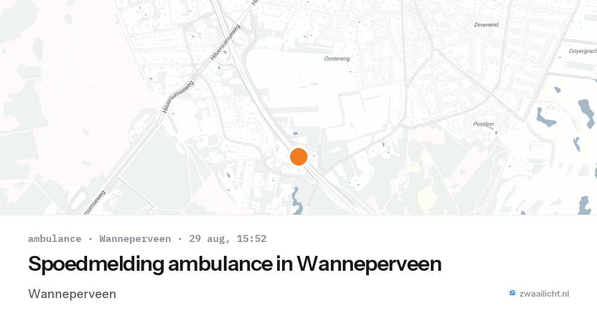 Spoedmelding ambulance in Wanneperveen — 29 aug 2026