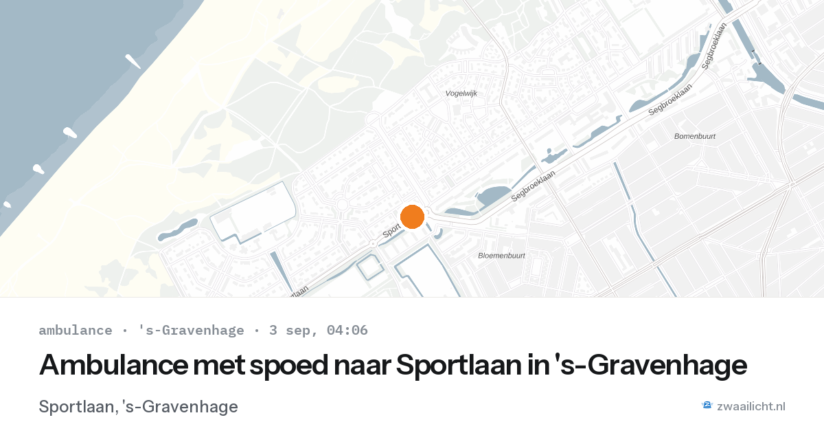 Ambulance met spoed naar Sportlaan in 's-Gravenhage — 3 sep 2026