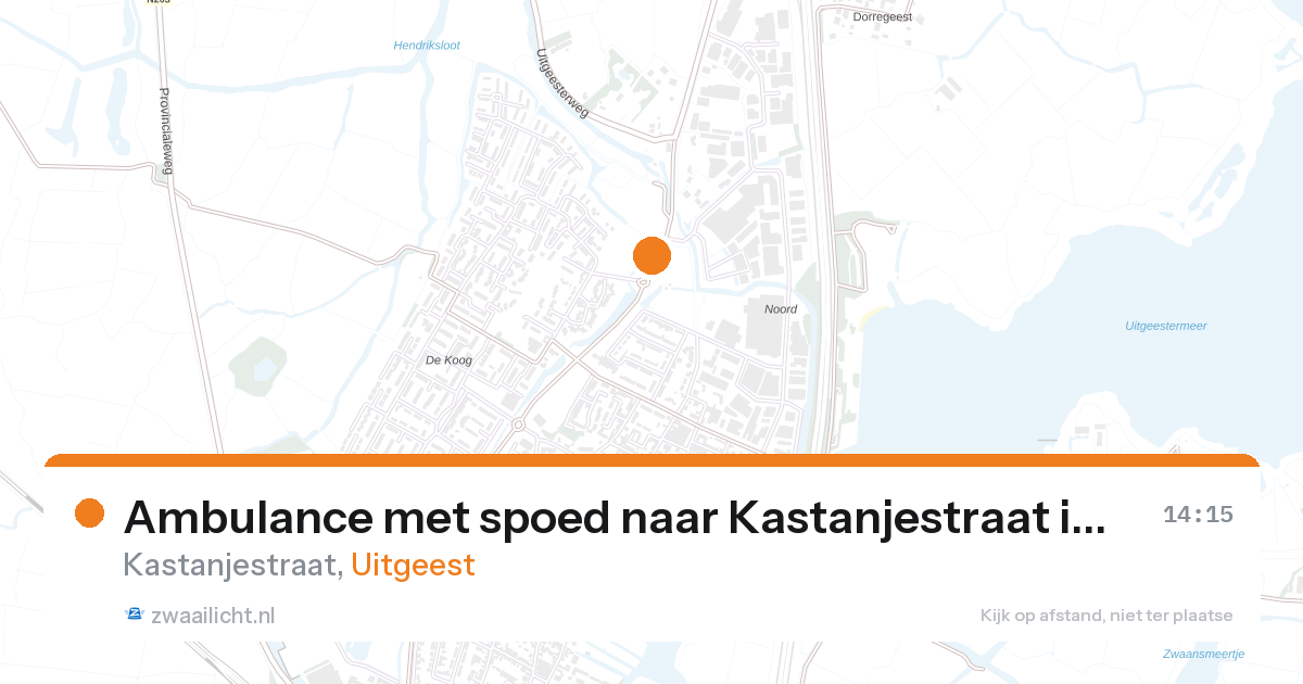 Ambulance met spoed naar Kastanjestraat in Uitgeest — 27 aug 2026