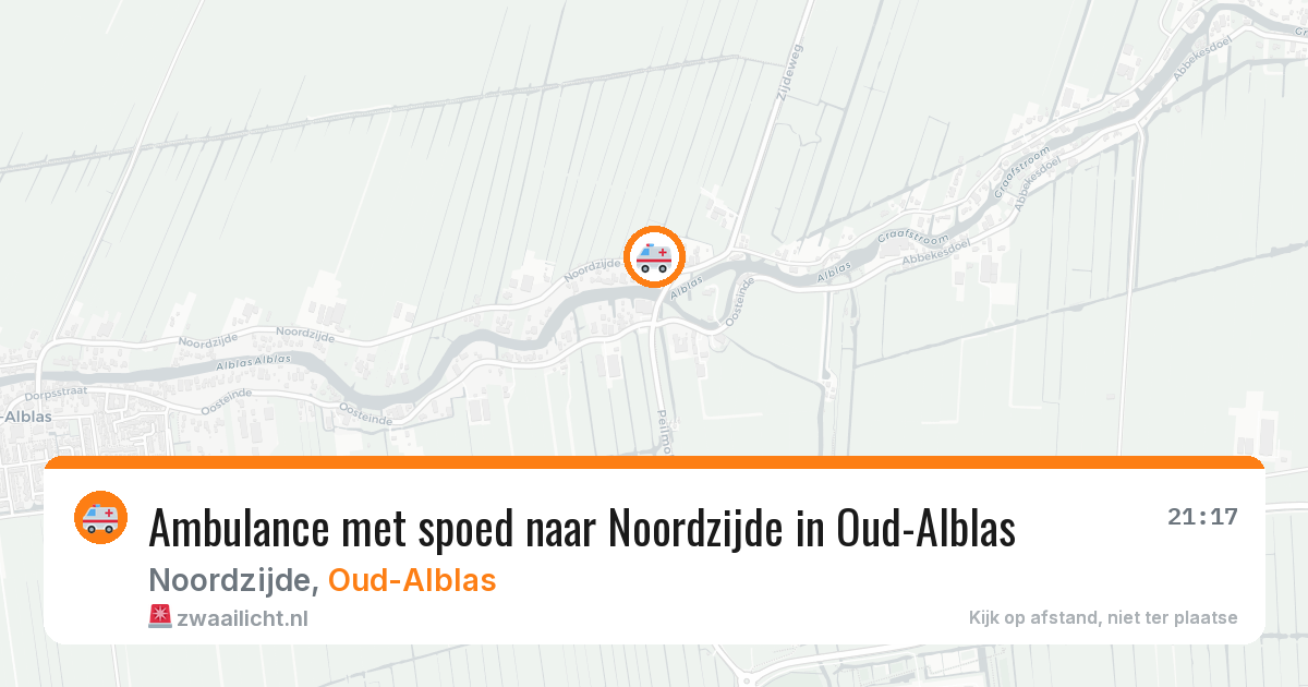 Ambulance met spoed naar Noordzijde in Oud-Alblas — 24 jun 2026