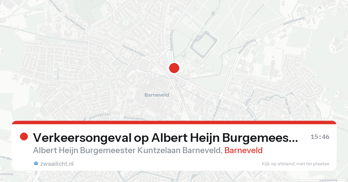 Verkeersongeval op Albert Heijn Burgemeester Kuntzelaan Barneveld in Barneveld — 20 aug 2026