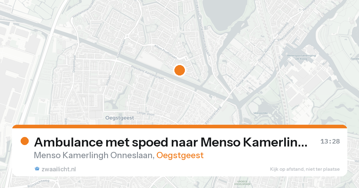 Ambulance met spoed naar Menso Kamerlingh Onneslaan in Oegstgeest — 15 aug 2026