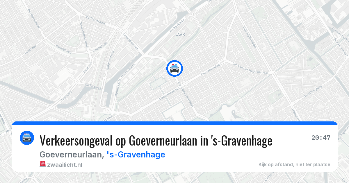 Verkeersongeval op Goeverneurlaan in 's-Gravenhage — 7 apr 2026