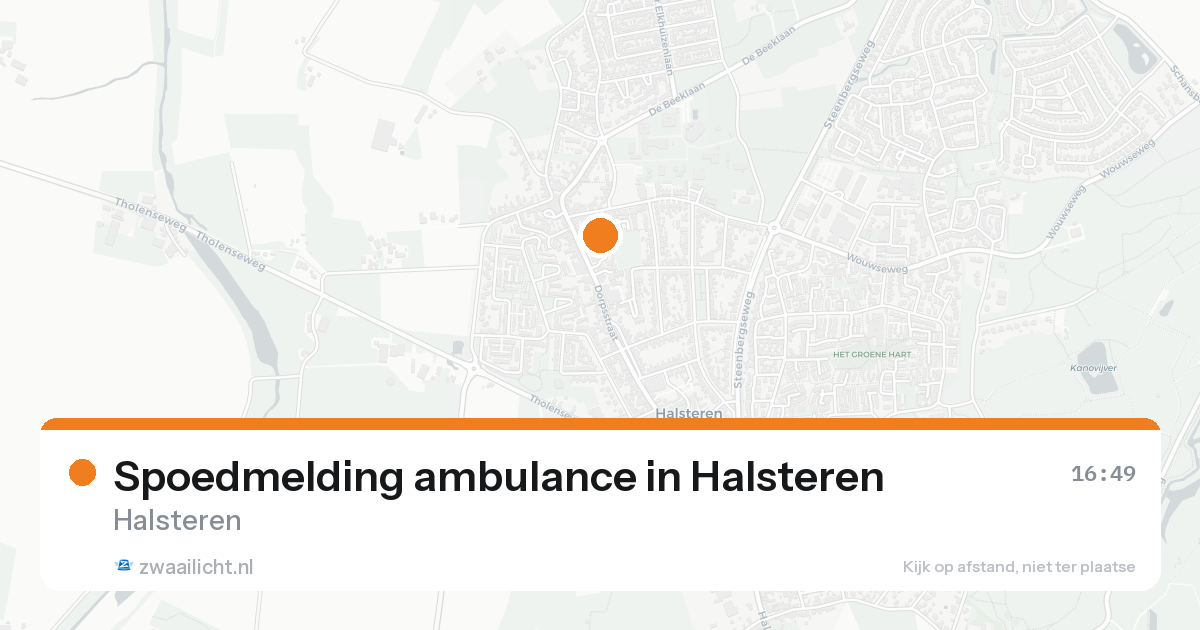 Spoedmelding ambulance in Halsteren — 16 aug 2026