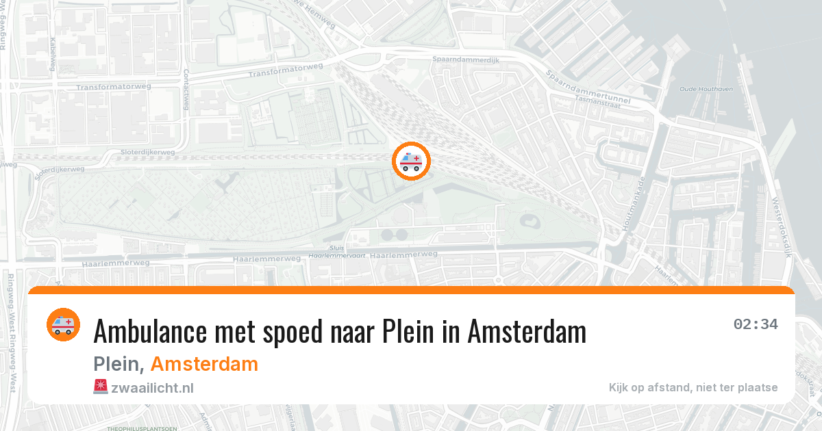 Ambulance met spoed naar Plein in Amsterdam — 14 aug 2026