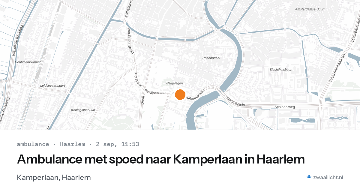 Ambulance met spoed naar Kamperlaan in Haarlem — 2 sep 2026
