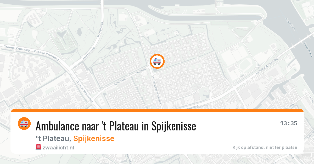 Ambulance naar 't Plateau in Spijkenisse — 8 aug 2026