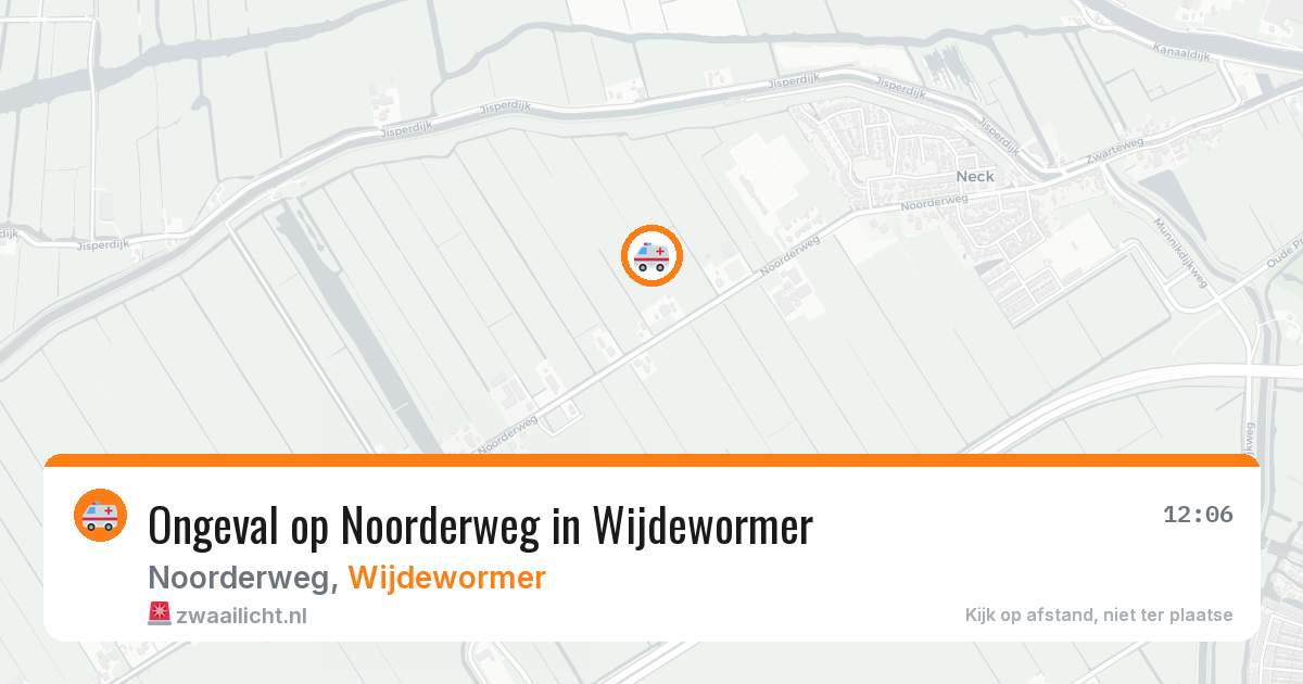 Ongeval op Noorderweg in Wijdewormer — 11 jul 2026