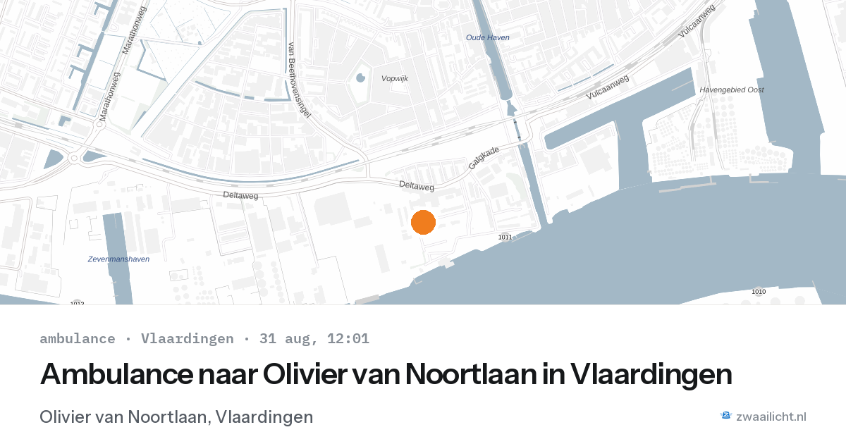Ambulance naar Olivier van Noortlaan in Vlaardingen — 31 aug 2026