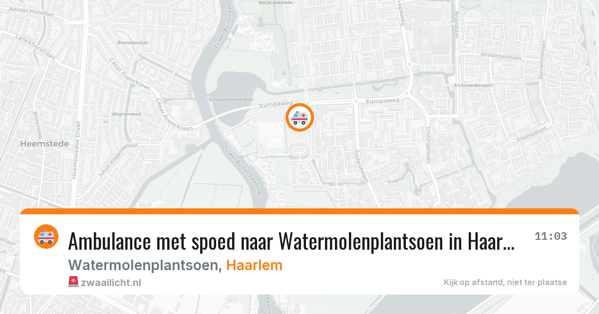 Ambulance met spoed naar Watermolenplantsoen in Haarlem — 21 jul 2026