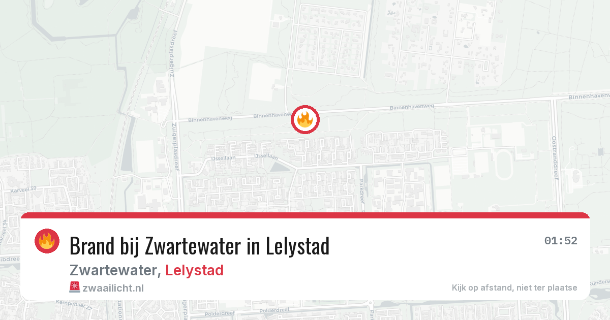 Brand bij Zwartewater in Lelystad — 7 jun 2026