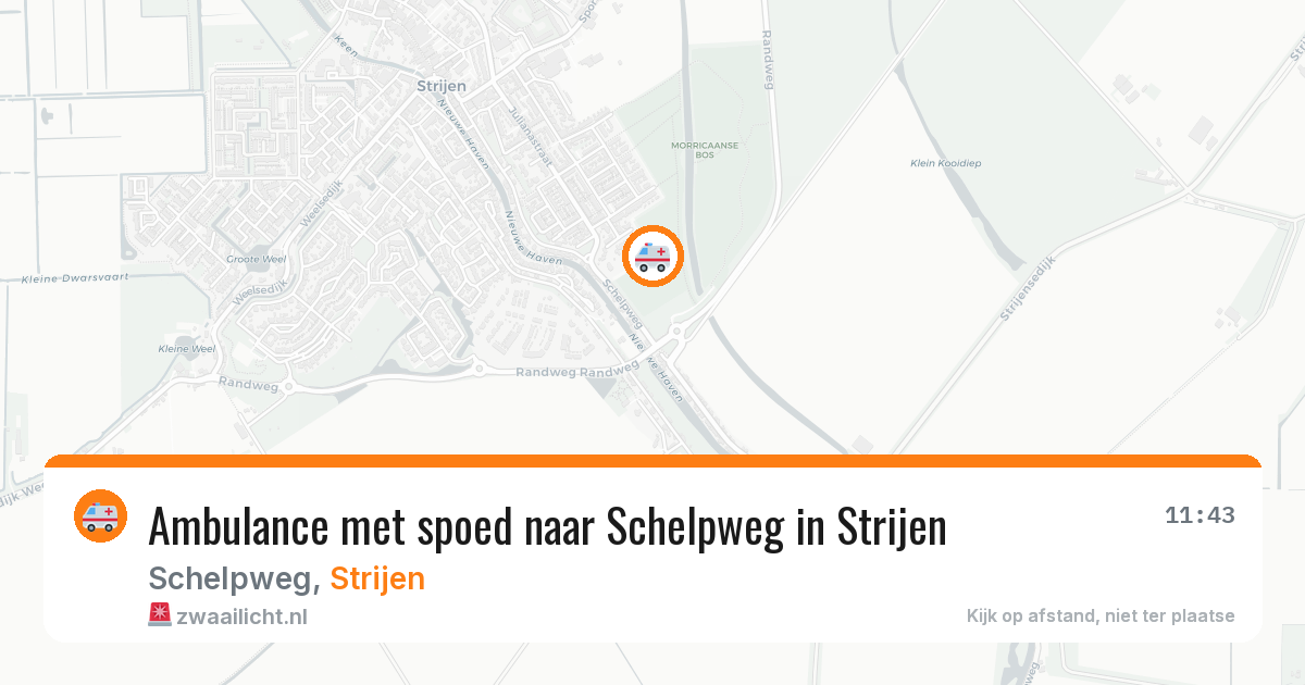 Ambulance met spoed naar Schelpweg in Strijen — 11 apr 2026