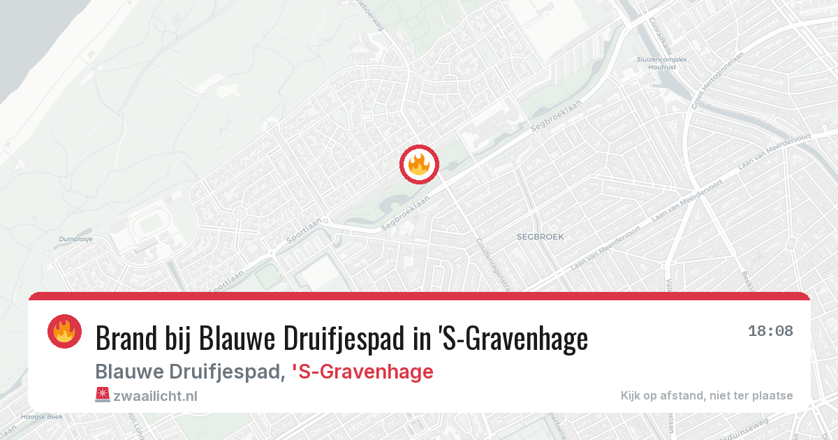 Brand bij Blauwe Druifjespad in 'S-Gravenhage — 11 aug 2026