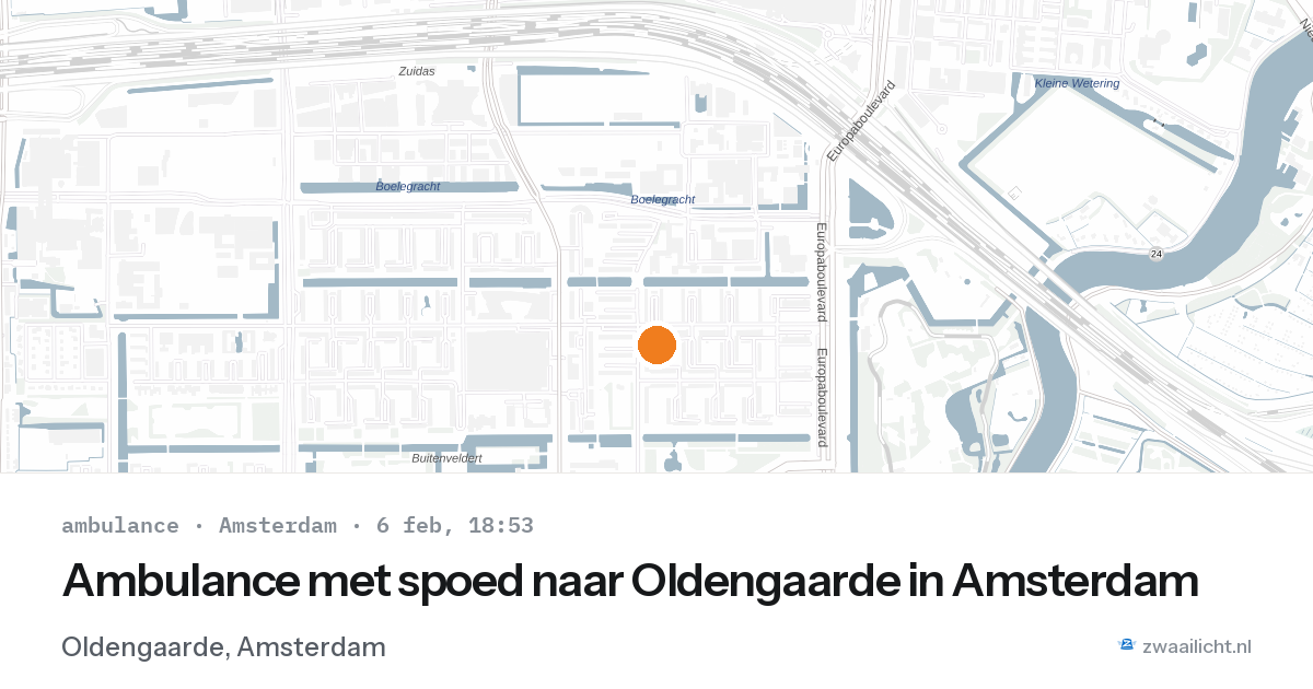 Ambulance met spoed naar Oldengaarde in Amsterdam — 6 feb 2026