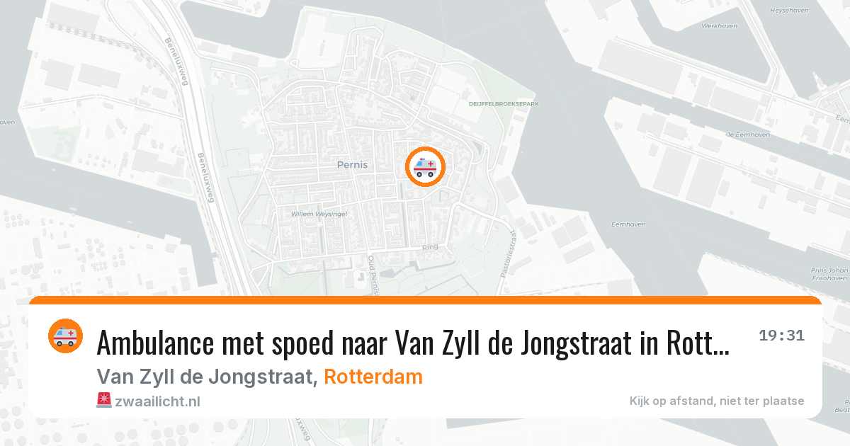Ambulance met spoed naar Van Zyll de Jongstraat in Rotterdam — 21 mrt 2026