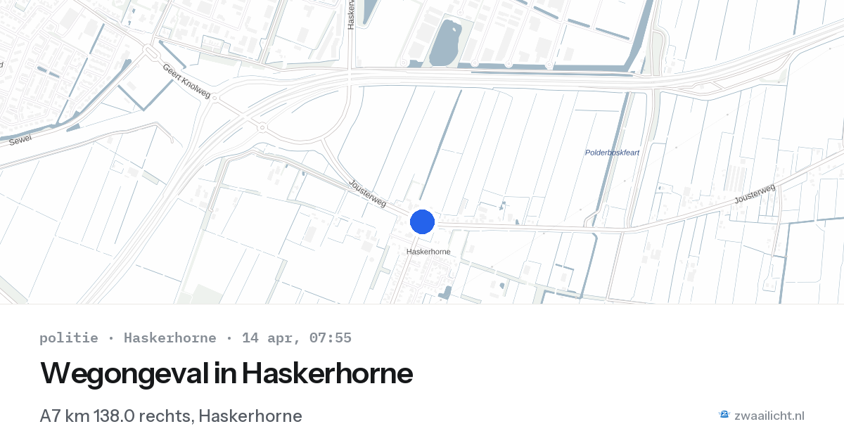 Wegongeval in Haskerhorne — 14 apr 2026