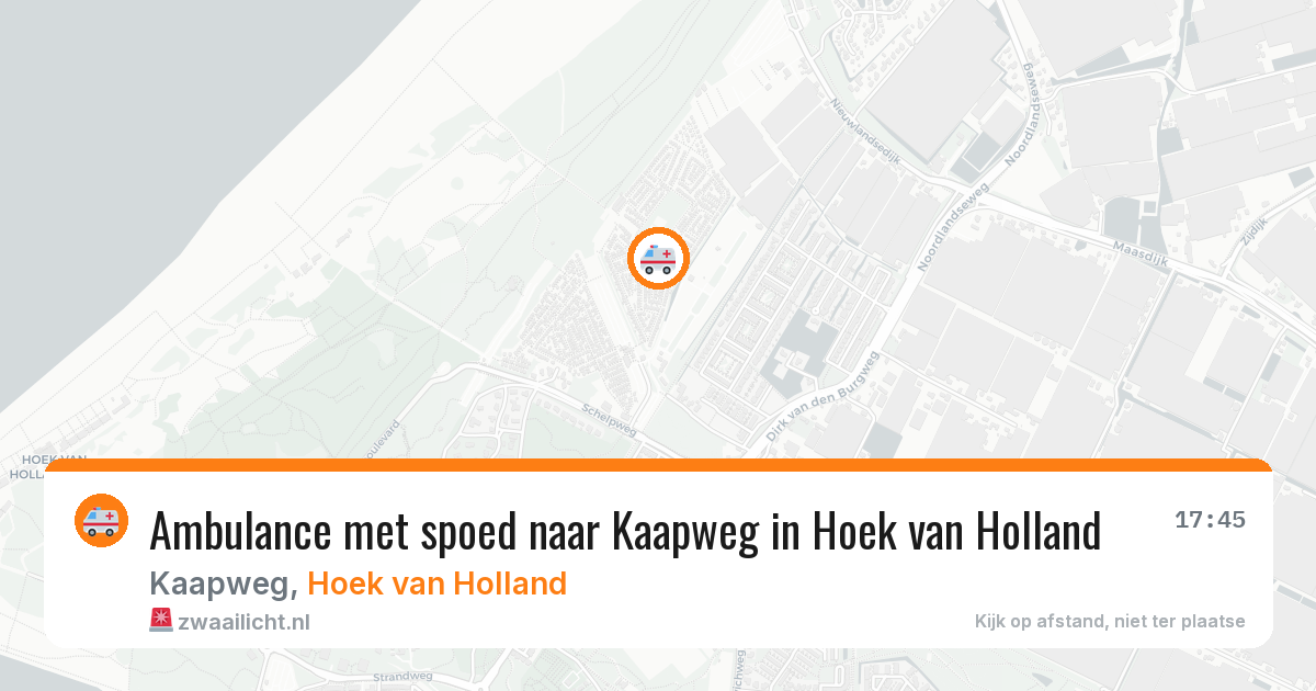 Ambulance met spoed naar Kaapweg in Hoek van Holland — 11 aug 2026