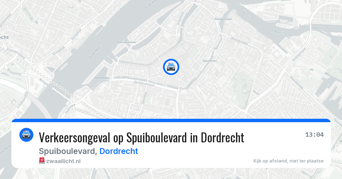 Verkeersongeval op Spuiboulevard in Dordrecht — 13 mrt 2026