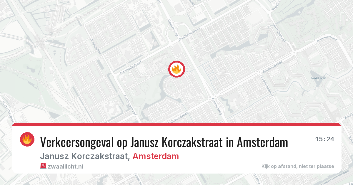 Verkeersongeval op Janusz Korczakstraat in Amsterdam — 6 jul 2026