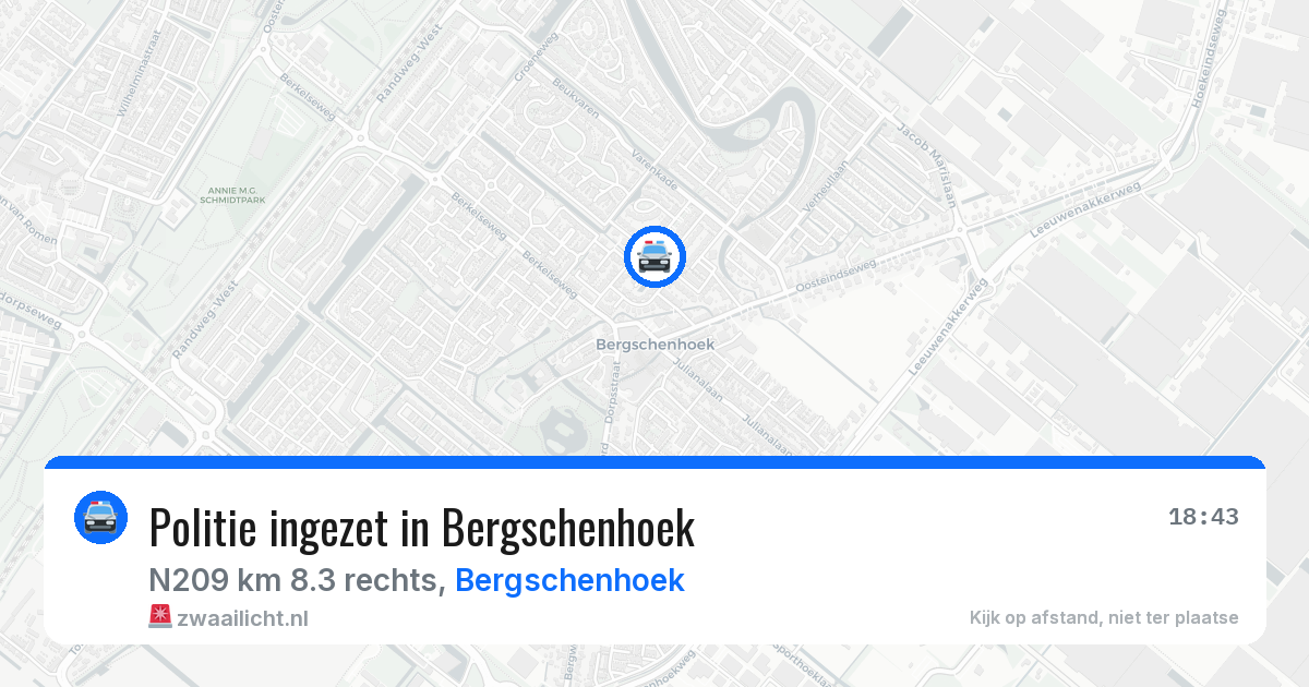 Politie ingezet in Bergschenhoek — 4 jun 2026 | 🚨 Zwaailicht.nl