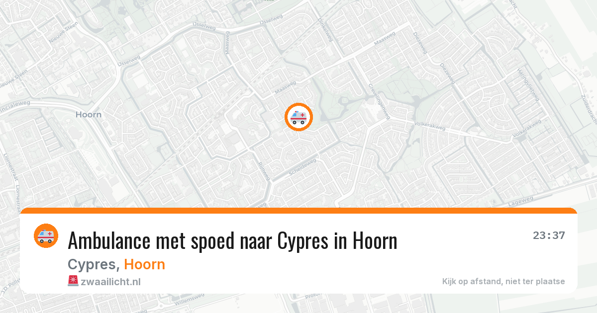 Ambulance met spoed naar Cypres in Hoorn — 1 aug 2026