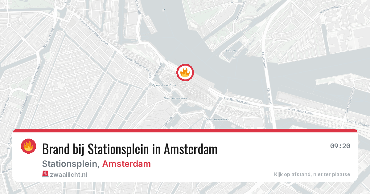 Brand bij Stationsplein in Amsterdam — 22 mei 2026