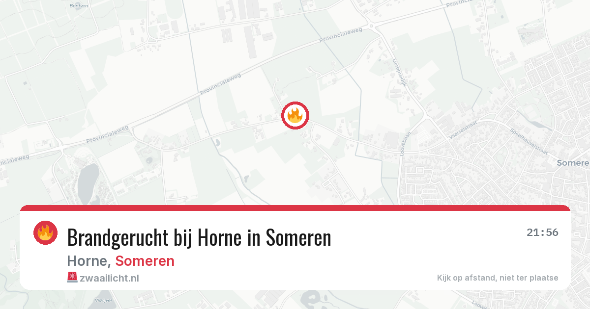 Brandgerucht bij Horne in Someren — 23 jun 2026