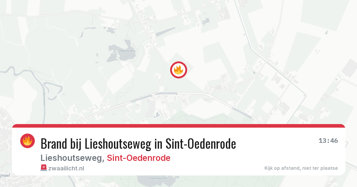 Brand bij Lieshoutseweg in Sint-Oedenrode — 11 aug 2026