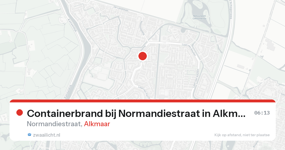 Containerbrand bij Normandiestraat in Alkmaar — 21 aug 2026