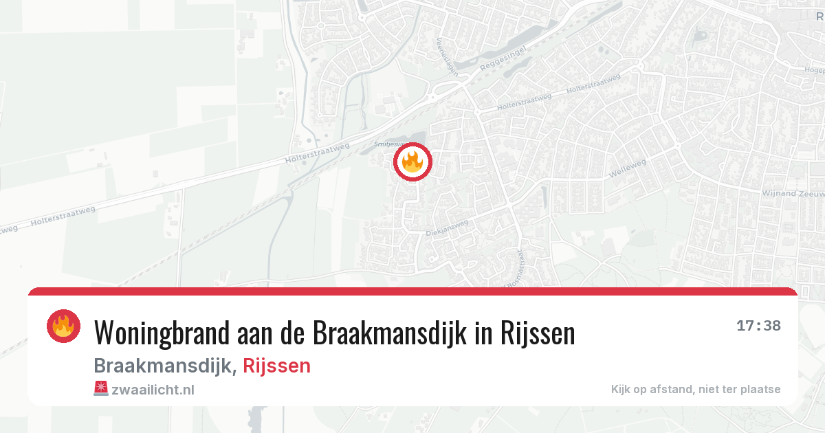 Woningbrand aan de Braakmansdijk in Rijssen — 18 jun 2026