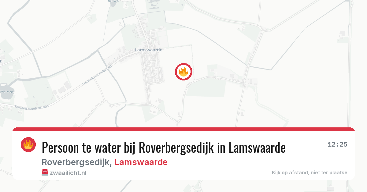 Persoon te water bij Roverbergsedijk in Lamswaarde — 5 jul 2026