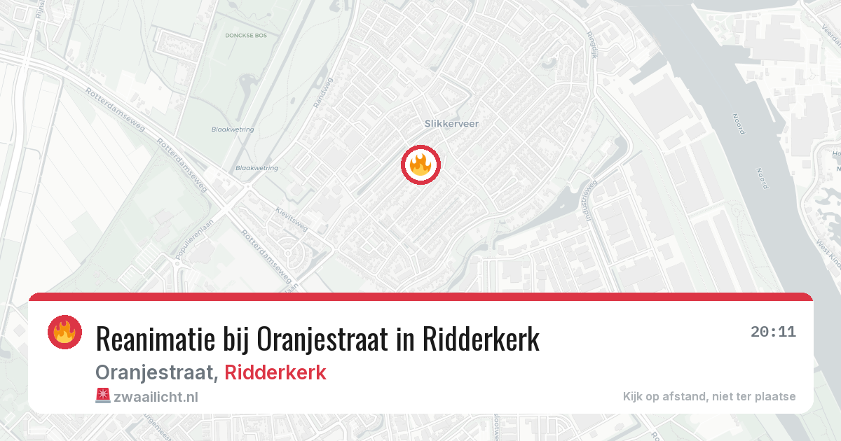 Reanimatie bij Oranjestraat in Ridderkerk — 31 jul 2026